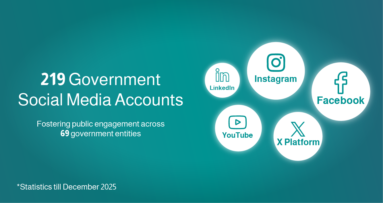 Number of government accounts on social media platforms